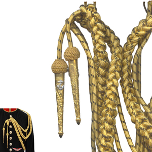 Gold <b>Braided</b> Aiguillettes Uniform Aiguillette with metal <b>accessories</b> aiguillettes - Product Image 2