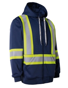 Sudadera de Seguridad de Alta Visibilidad con Cremallera, Reflectante, Certificada CE, de Poliéster Antidesgarro, para Trabajo y Construcción - Product Image 1