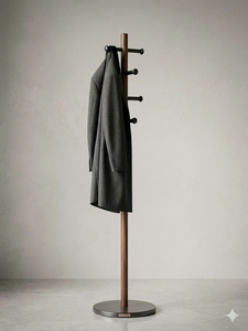 WHITE WOODEN <b>COAT</b> HANGER <b>STAND</b> <b>FREESTANDING</b> CLOTHES RACK WITH HOOKS FOR ENTRYWAY BEDROOM HOME HOTEL - Product Image 3