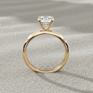 Anillo de Compromiso con Diamante Cultivado en Laboratorio Stonewels, Chapado en Oro Rosa de 14K, Corte Solitario con Engaste de Puntas, Certificado de Lujo - Product Image 4
