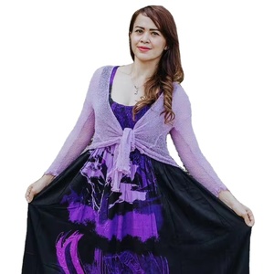2024 mùa hè mới ikat phụ nữ thanh lịch Bolero nhún Tie eo Cardigan bọc hàng đầu thân thiện với môi thêu rắn mô hình nút - Product Image 5