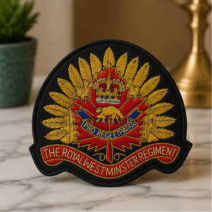 THE ROYAL WESTMINISTER REGIMENT High Quality Lace Embroidered Patch <b>Sew</b>-On Fabric Badge Circular Luxury Design for Garment - Product Image 2