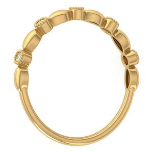 Belle bague minimaliste en or 10 carats certifiée IGI faite à la main en or massif bande empilable avec style classique Moissanite - Product Image 4