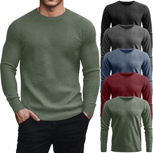 Accessoires de fitness Empire Automne/Hiver Nouveau pull tricoté uni à manches longues anti-plis avec logo frontal pour hommes de style européen et américain - Product Image 3
