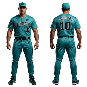2026 Latest Maroon & Gold Pinstripe <b>Baseball</b> Uniform Full Kit Jersey Pants & Cap of Premium Quality - Product Image 2