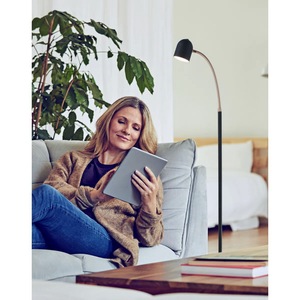 Lampe de lecture sur pied réglable avec col flexible et base stable pour chambre et bureau - Product Image 2