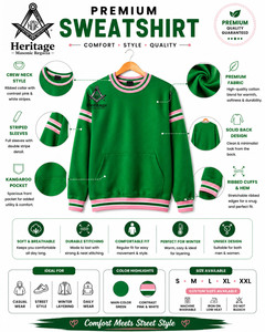 Sweat-shirt en molleton de coton personnalisé et écologique pour femme, broderie Alpha Kappa HMR, col rond, hiver - Product Image 6