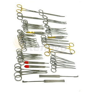 Kit de 38 instruments vétérinaires réutilisables pour bovins en acier inoxydable : ciseaux, pinces, porte-aiguilles, manche de scalpel - Product Image 3