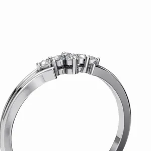 Anillo de Diamantes Cultivados en Laboratorio Luminary Circles, Corte Brillante, 6 Piezas, Oro Blanco de 18K, Lujoso, para Mujer, Certificado IGI, para Venta al Por Mayor y Exportación - Product Image 5