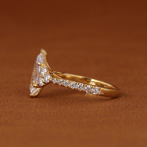 แหวนหมั้นเพชรเม็ดเดี่ยวทรงมาร์คีส์ 2.50 กะรัต ทองคำแท้ 14K เพชรเพาะเลี้ยงในห้องปฏิบัติการ รับรองโดย IGI - Product Image 5
