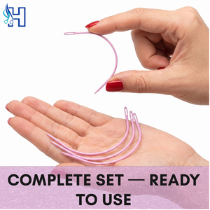 Aguja de coser curva tipo C para extensiones de cabello, para tejido profesional de cabello y fabricación de pelucas - Product Image 5