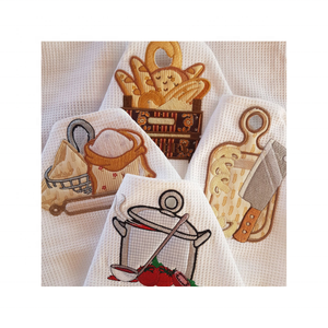 Chevron Tasty Fruits sostenible GOTS certificado bordado 100% algodón 18x28 pulgadas 180 GSM venta al por mayor nuevas toallas de cocina con estilo - Product Image 3