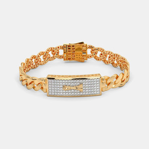 Pulsera de Lujo con Diseño de Eslabones Cubanos y Diamantes - Product Image 1