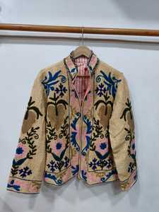 Chaqueta de algodón bordada Suzani del fabricante, ropa exterior étnica colorida, chaqueta étnica de algodón para fiestas, chaqueta bomber Suzani. - Product Image 5