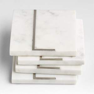 Sous-verres isolants en laiton avec incrustations alphabétiques, nouveau design, lot de 4, sous-verres, boîte à mouchoirs, sets de table, articles de cuisine - Product Image 5