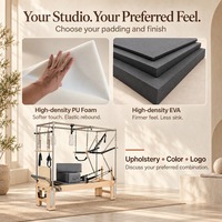 Appareil de Pilates 3-en-1 Home Coach Maple en cuir PU avec planche de saut pour entraînement complet du corps et entraînement personnel
