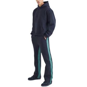 Nouvel ensemble de survêtement polaire 2-en-1 élégant pour homme, coupe régulière, respirant, écologique, coupe-vent, décontracté, uni, pour le jogging hivernal - Product Image 1