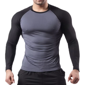 Premium <b>Men</b> Polyester Spandex Long Sleeve <b>Compression</b> <b>Shirt</b> Breathable Workout Active wear - Product Image 2