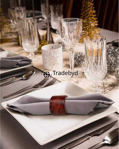 Anneaux de serviette classiques en bois de qualité supérieure, faits à la main, durables et écologiques, accessoires décoratifs pour table de mariage par Tradebyd - Product Image 5