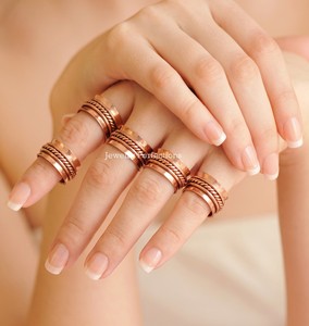 Healing Pure Copper Bohemia Meditation <b>Spinner</b> <b>Ring</b> Band Anxiety Relief Fidget <b>Ring</b> Women's Wedding Gift - Product Image 2