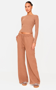 Pantalones deportivos de pierna súper ancha personalizados para mujer, informales, de poliéster y algodón, holgados, estilo jogger, al por mayor, OEM, para mujer - Product Image 6