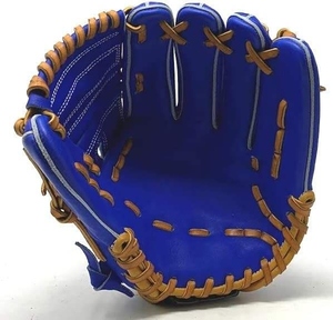 Gant de baseball en cuir bleu pour droitier, avec fermeture auto-agrippante, antidérapant, pour adulte, toutes saisons - Product Image 1