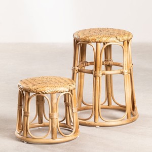 Rattan <b>stools</b> for <b>bar</b> kitchen island eco-friendly cane ottoman <b>stool</b> wholesale natural furniture - Product Image 2