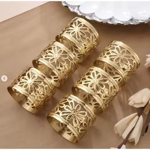Anneau de serviette en métal classique pour table de salle à manger, idéal pour la décoration de banquets, le style de mariage et l'agencement de fêtes - Product Image 6