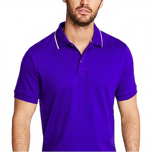 Polo de Manga Corta Negro para Hombre, Color Sólido, Tejido Transpirable, Estilo Casual - Product Image 3