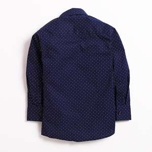 Camisa Formal de Algodón para Bebé Niño con Corbata de Moño, Azul Marino con Puntos, Manga Larga, para Fiestas, para Recién Nacidos, Bebés y Niños Pequeños - Product Image 2