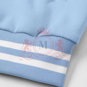 Best Seller Sky Blue <b>White</b> Letterman <b>Jacket</b> Lightweight Fabric Snap Button Stylish Daily Wear - Product Image 6