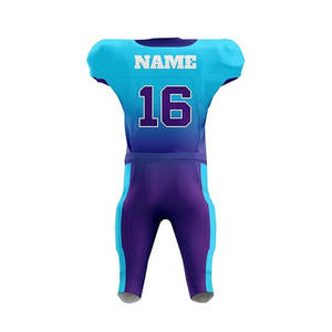 New Design Men's V-Neck Sublimated Jersey Pants Gradient Color <b>Quick</b> <b>Drying</b> Regular Fit Short Sleeve American Football Uniform - Product Image 6