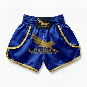 กางเกงชกมวยพิมพ์ลายพิเศษ Elite Fighter Gear พร้อมเชือกผูกเอว ผ้าซาตินทอ โลโก้ด้านหน้า ขายส่ง กางเกงมวยไทยแบรนด์ส่วนตัว - Product Image 5