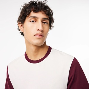 Camiseta de Manga Corta con Cuello Redondo para Hombre, Corte Regular, Estilo Casual, Ribete en Contraste, Manga Raglán, Color Sólido, 100% Algodón Jersey - Product Image 5
