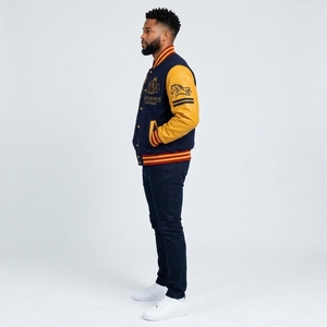 Blouson Bomber GAMA Brodé Personnalisé pour Homme, Style Universitaire Letterman, Pull d'Hiver en Polyester/Coton, Fabricant de Vêtements - Product Image 3