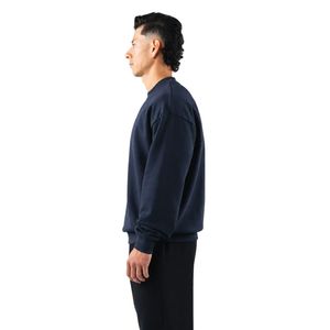 Sudadera de cuello redondo azul marino para hombre, de forro polar grueso, manga larga, informal, deportiva, para entrenamiento y uso diario. - Product Image 4