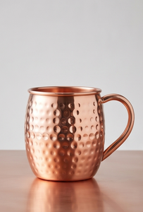 Custom Handcrafted Rounded Belly Hammered Pure <b>Copper</b> Moscow Mule Mug Metal Drinking Cup Bar <b>Accessories</b> - Product Image 3
