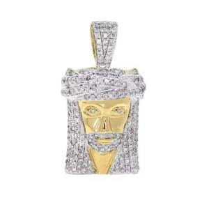 Pendentifs Jésus en or plaqué 14K_18K avec diamants de laboratoire VVS, sertis de pierres brillantes classiques, certifiés, meilleurs prix garantis - Product Image 1