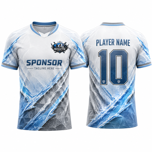 Maillot de football respirant personnalisé avec nom et numéro du joueur, en tissu micro-mesh, sublimation couleur intégrale, tenue d'équipe pour hommes – Grande Vente - Product Image 1