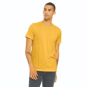 Camiseta de manga corta para hombre con logotipo personalizado, color amarillo, tela de algodón de alta calidad, múltiples opciones de impresión - Product Image 6