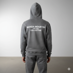 Colección Ranzia Renew: Conjunto Deportivo con Pedrería Ecológica, Sudadera con Cremallera Completa y Pantalones Deportivos con Pedrería, Tallas Grandes - Product Image 5