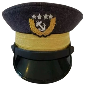 <b>Black</b> Visor Kepi Hat Embroidered Logo Adjustable Strap Unisex American Reproduction Confederate Wool Visor Kepis Hat <b>Caps</b> - Product Image 3