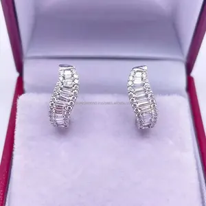 925 Silver Sterling Silver 14K Yellow <b>Gold</b> White <b>Gold</b> & Rose <b>Gold</b> Plated 2Ct Moissanite Diamond Vintage <b>Drop</b> <b>Earrings</b> - Product Image 1