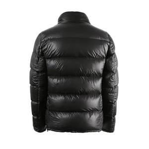 Wholesale Custom Logo Men's Glossy Shiny Puffer Jacket Winter <b>Warm</b> Hooded Down <b>Coat</b> <b>Waterproof</b> Windproof Quilted Puffer Jacket - Product Image 2
