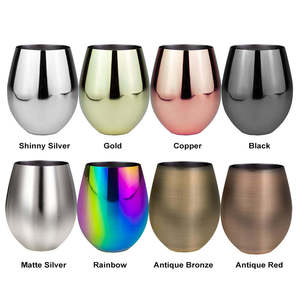 Juego de Copas de Vino sin Tallo, de Acero Inoxidable, para Cócteles, en Forma de Huevo, de Metal, en Color Cobre, Dorado, Plateado y Negro, para Bar - Product Image 4