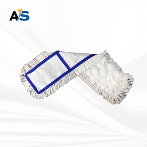 A&S Durable 5x24 White Dust <b>Mop</b> with Synthetic Polyester Fibers Cut-End Design and White Backing for Multi-Floor <b>Cleaning</b> - Product Image 4