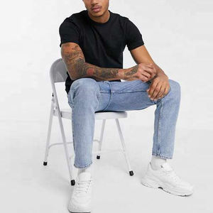 Vente en gros de t-shirts noirs en coton mercerisé de haute qualité, personnalisés avec un logo, tendance, mode, sport de plein air, pour hommes - Product Image 6