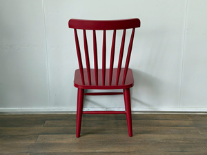 Modern Red Aluminium Dining Restaurant <b>Chair</b> Spindle <b>Back</b> Design Durable Eco-Friendly PU Leather Midcentury Style School Bedroom - Product Image 1