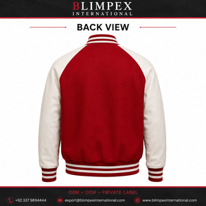 Veste universitaire pour homme sur mesure OEM, mélange de laine, manches en cuir PU, patch en chenille, style baseball - Product Image 4