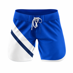 TESSUTO Maillot de bain pour homme, bleu royal, blanc, à panneaux diagonaux, à rayures marine, avec cordon de serrage, short de bain, maillot de bain d'équipe - Product Image 1